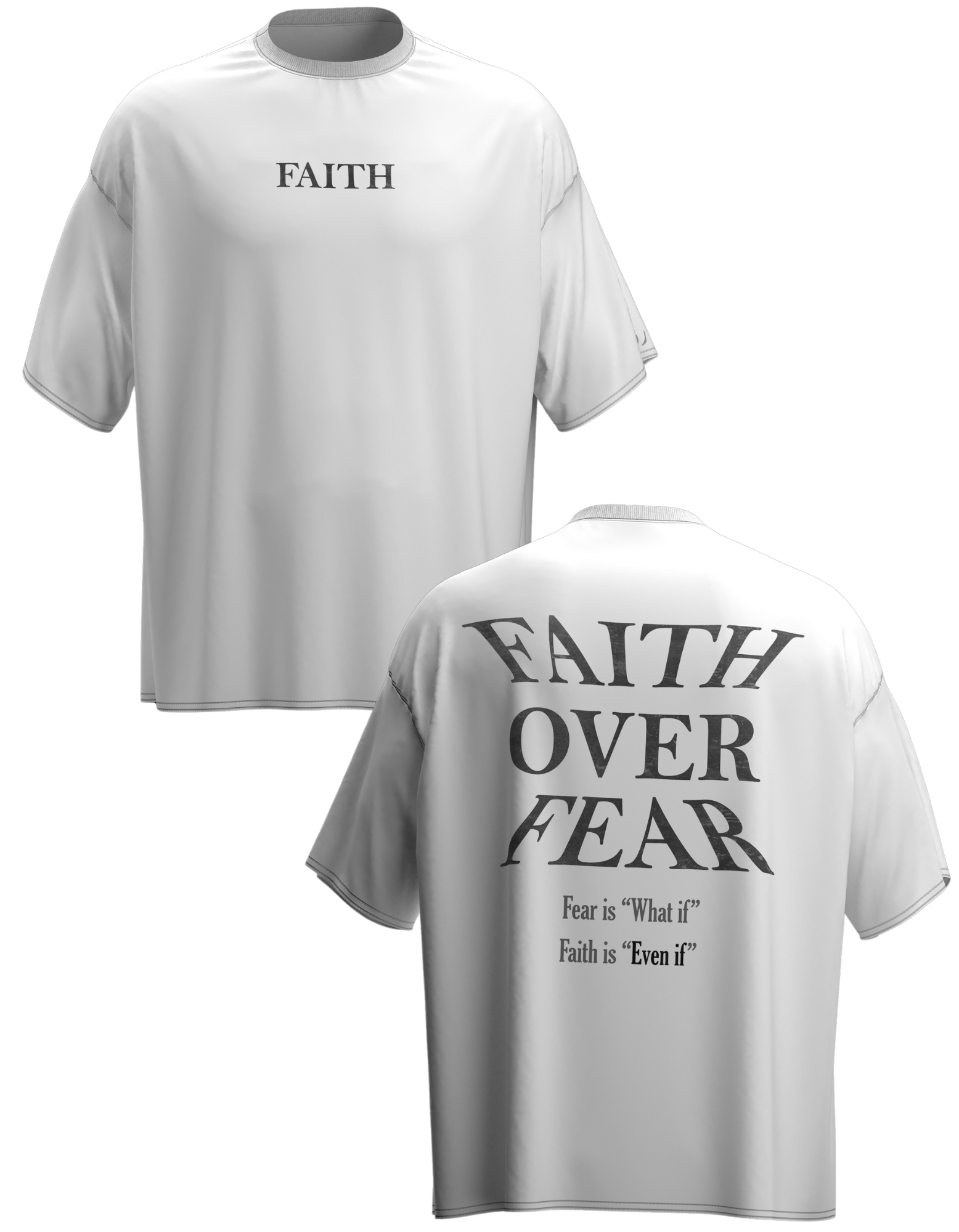 OVERSIZE WHITE T-SHIRT (FAITH)