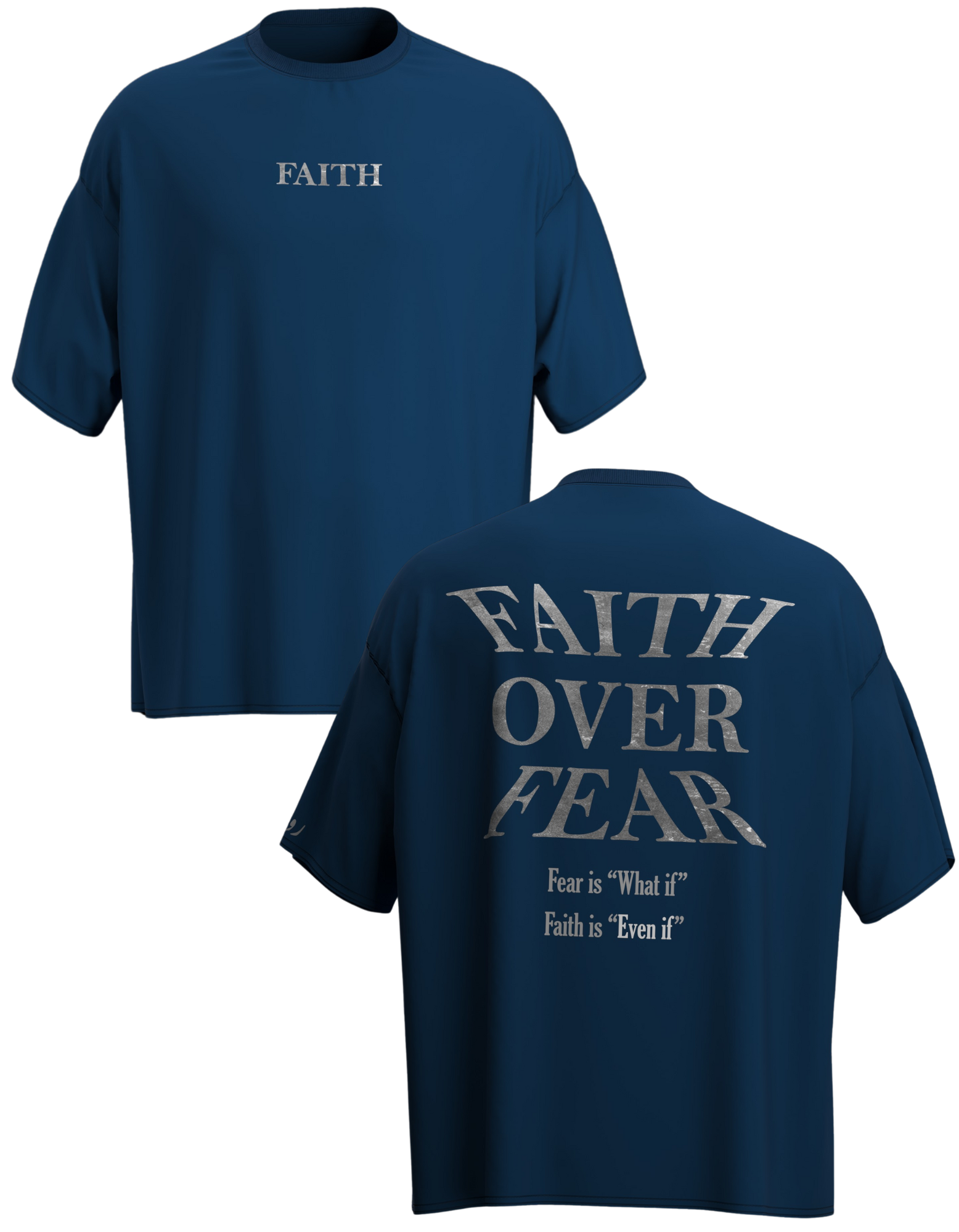 OVERSIZE T-SHIRT NAVY BLUE (FAITH)